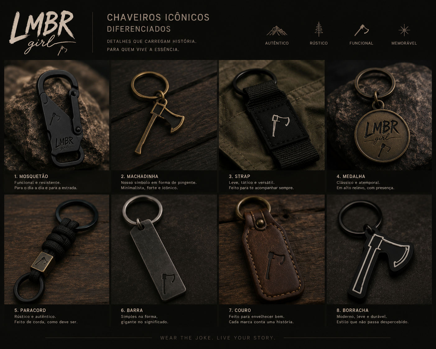 LMBR Girl keychains — 8 iconic varieties