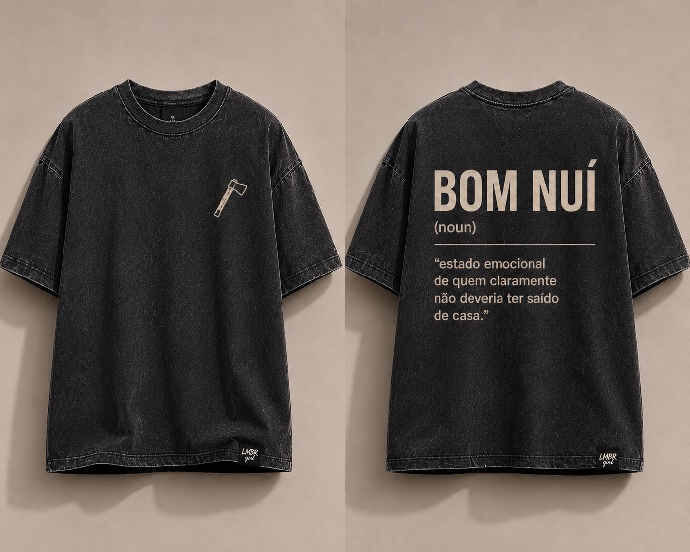 Tee Bom Nuí — definition print on back, graphite