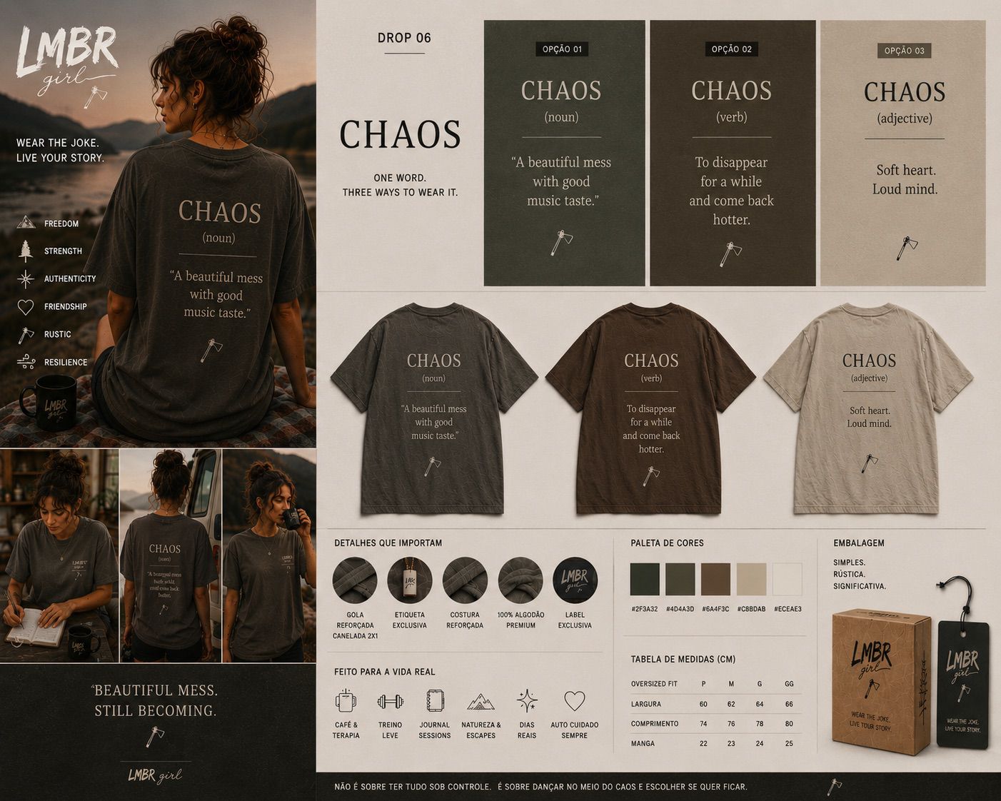 Tee CHAOS Drop 06 — definition print, graphite washed