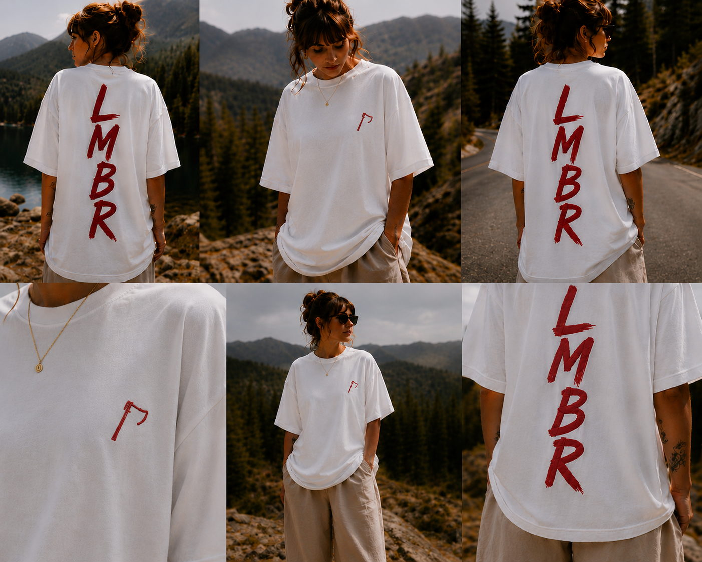 LMBR Girl — LMBR Red tee, back view